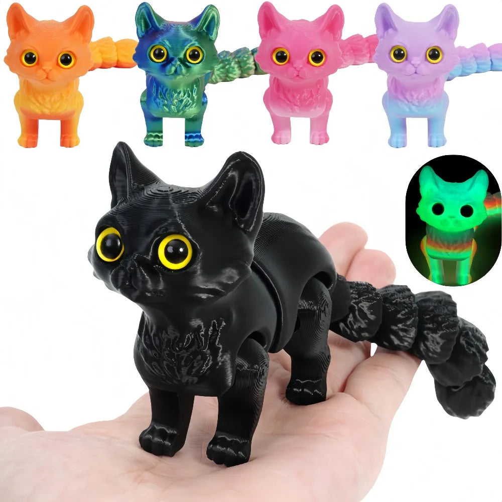 3D Printed Cute Cats Tail Joint Movable Kawaii Kitten Ornament Room Decor Car Decorations Desktop Decorations Gifts To Friends