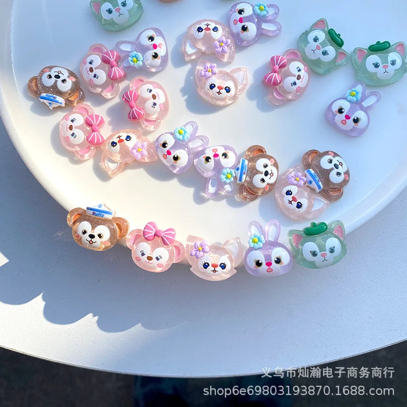 50 Pcs New Cute Resin Puppy Rabbit Fox  Flat Back Ornament Jewelry Making DIY Jewelry Manicure Accessories Crafts A2