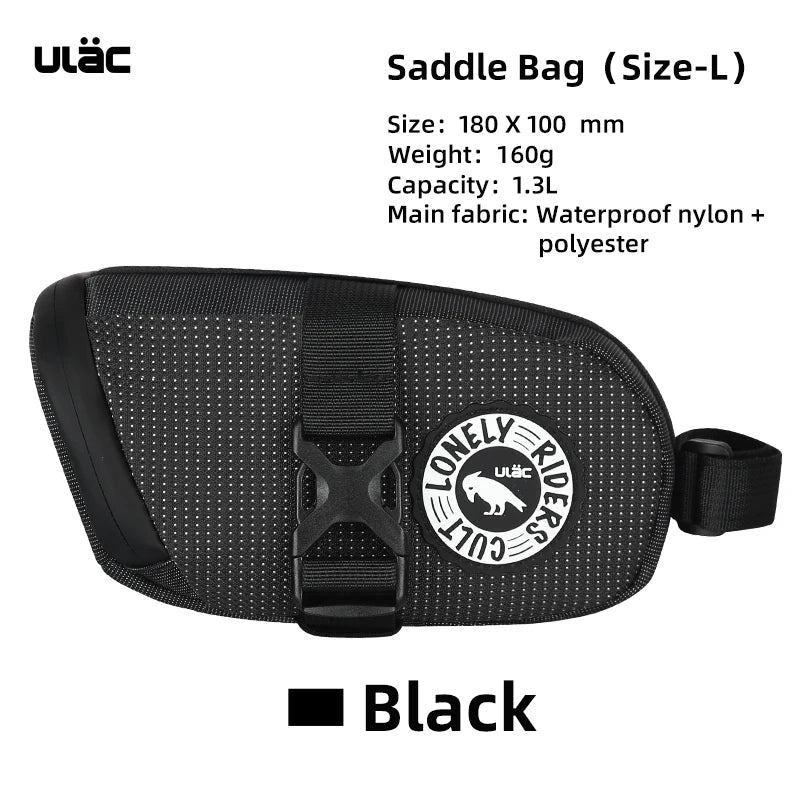 ULAC Cycling Seat Bag 0.6/1/1.3L Multi-color Bicycle Saddle Bag Waterproof MTB Road Bike Repair Tools Bag Tail Pack Accessories