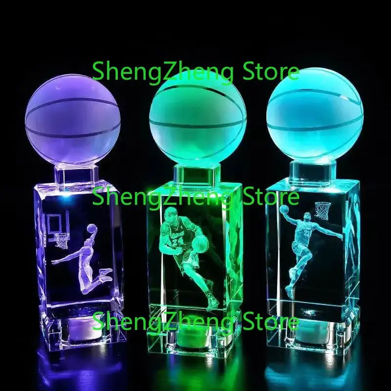 USB Charging NBA Star Birthday Gift Boys Give Classmates And Boyfriends Creative Crystal Basketball Practical Souvenir Ornaments