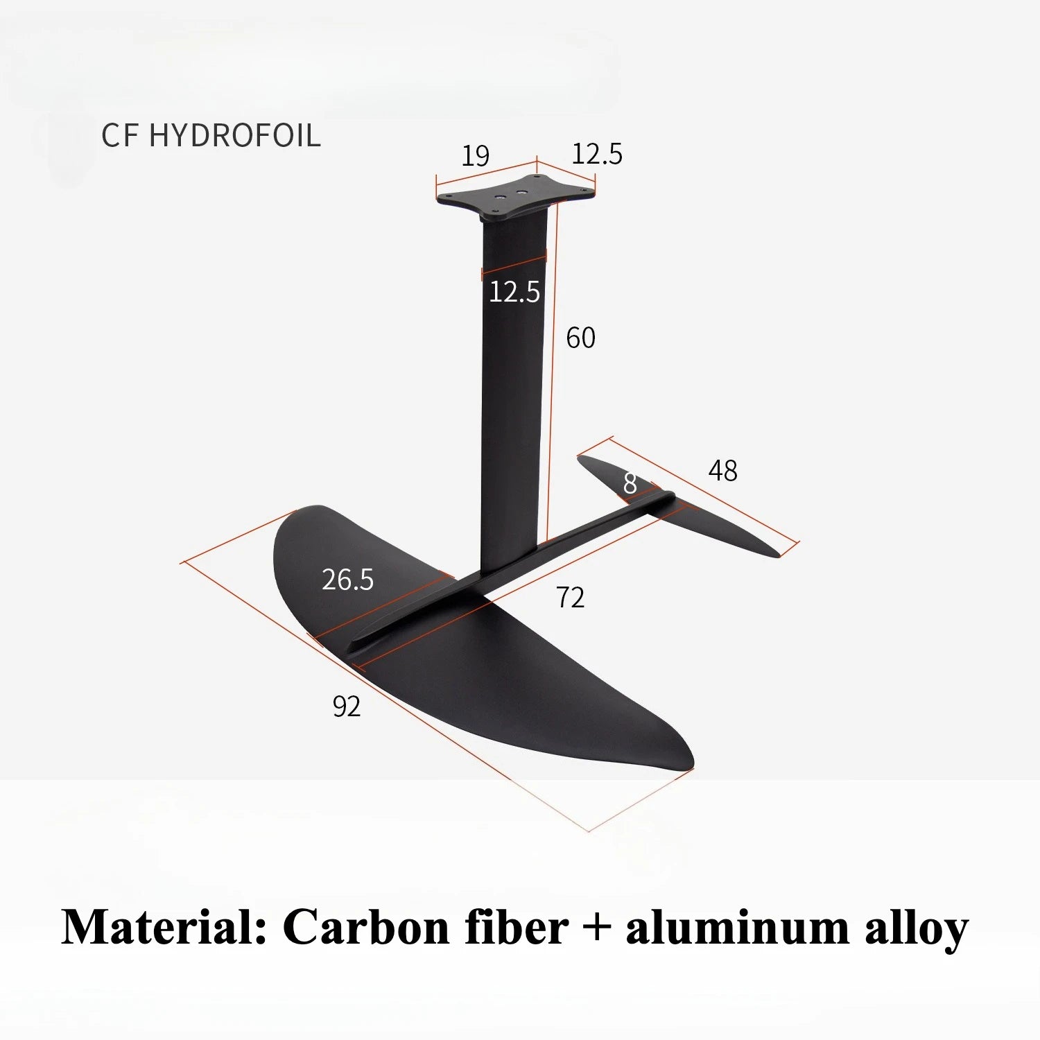 Unpowered Carbon Fiber Hydrofoil SUP Paddle Board with Wind Wing, Stand-Up Board Ocean/Lake Cruising, Efficient Sailing