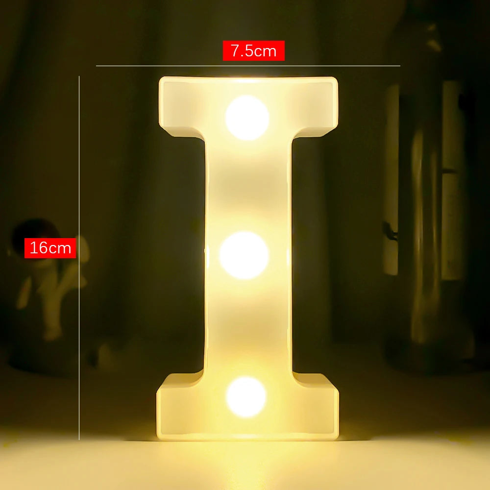Creative Luminous Digital Number Letter Light AAA Battery Powered Lamp Night Light for Christmas Wedding Birthday Party Decor