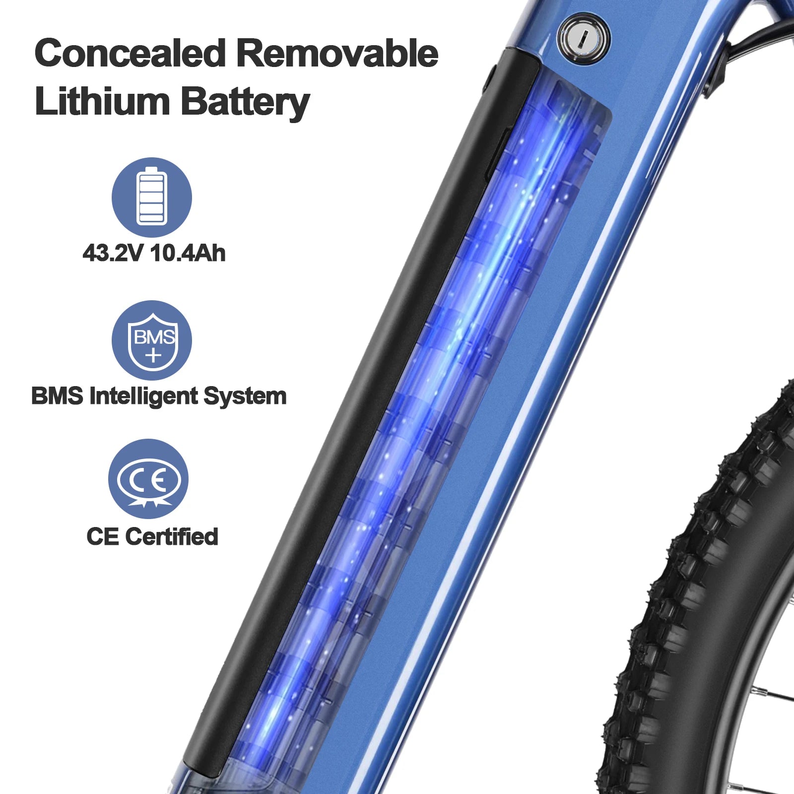 Electric Bicycle for Adults Mid Motor 250 W 100 Nm E-Bike Men Ebike 100 km Range 43.2V 10.4Ah Battery, 29" MTB Hexagon Boost 3.0