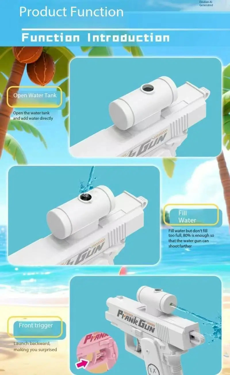 Funny Double-Sided Reverse Water Gun - Summer Prank Toy,Mini Tactical Water Sprayer for Kids &amp; Adults, Pool Beach Water Fight