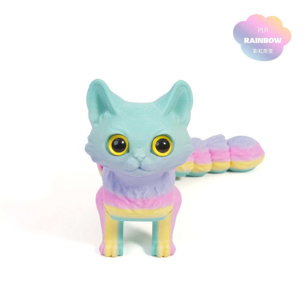 3D Printed Cute Cats Tail Joint Movable Kawaii Kitten Ornament Room Decor Car Decorations Desktop Decorations Gifts To Friends