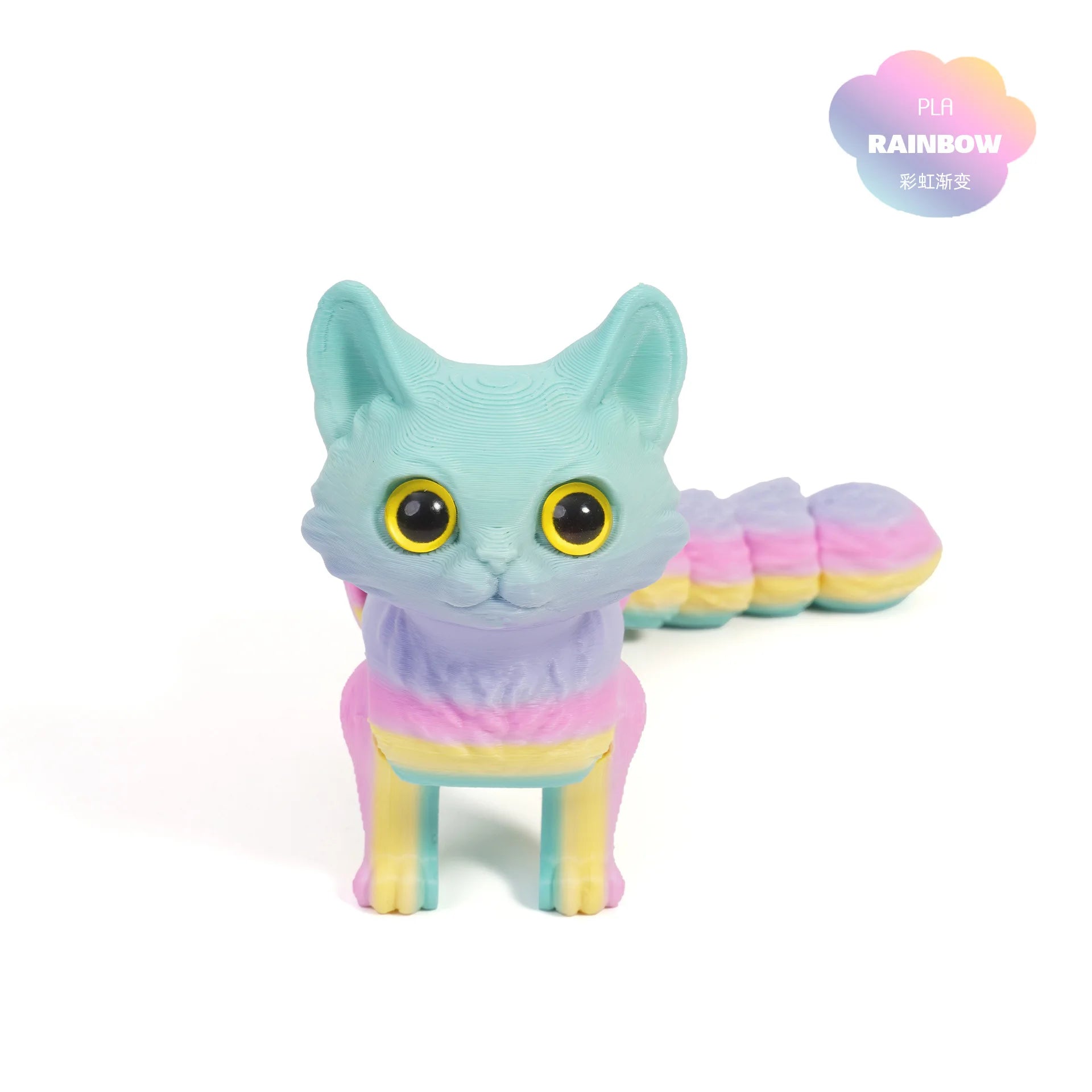 3D Printed Cute Cats Tail Joint Movable Kawaii Kitten Ornament Room Decor Car Decorations Desktop Decorations Gifts To Friends