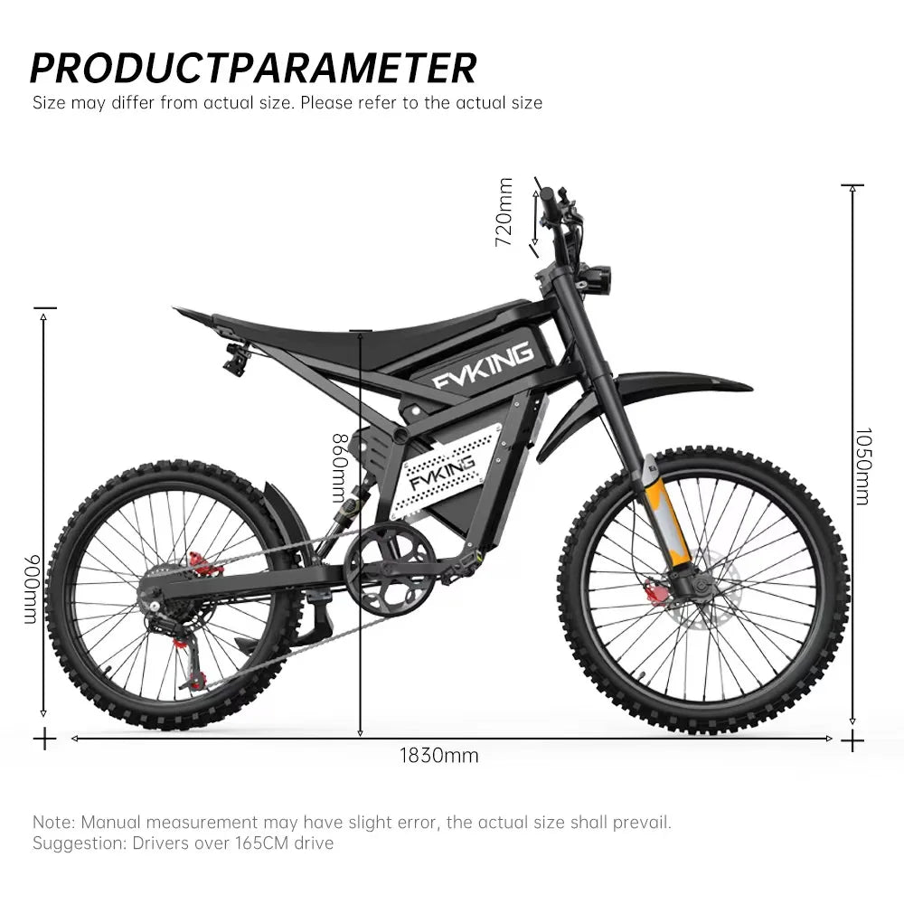 HITKTH E6 Electric Motorcycle Adults 2500W(Peak) Motors 25inch Tire Electric Bike 52V40AH Battery Speed 60Kmh Mountain E-bikes