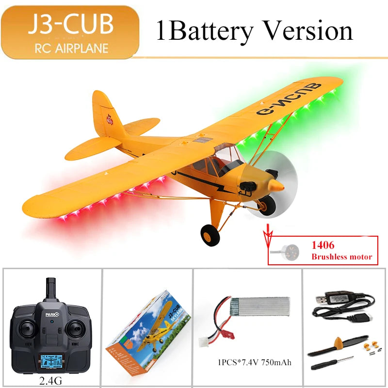 Hot Sale RC Plane RTF 2.4G Brushless Motor 3D/6G Remote Control Airplane Wltoys A160 Upgraded J3-CUB Ready To Fly