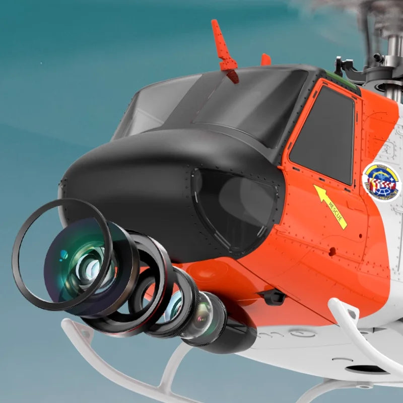 Yuzuru F07S Remote Control Combat Helicopter Uh-1 Huey Model Airplane Realistic RC Toy for Ages 14+ Birthday Gift