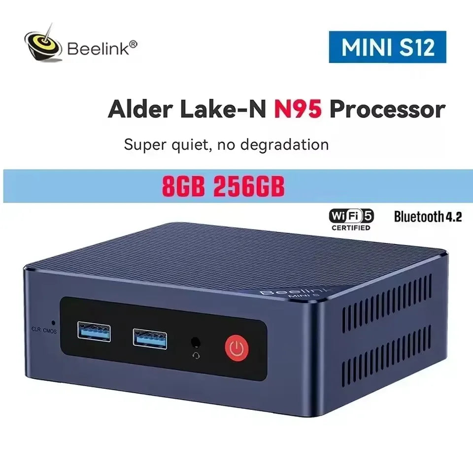 Beelink S12 Pro Intel Alder Lake N100 N95 N5095 Mini Pc DDR4 16GB 500GB Wifi6 BT5.2 Diy Desktop Gaming Computer