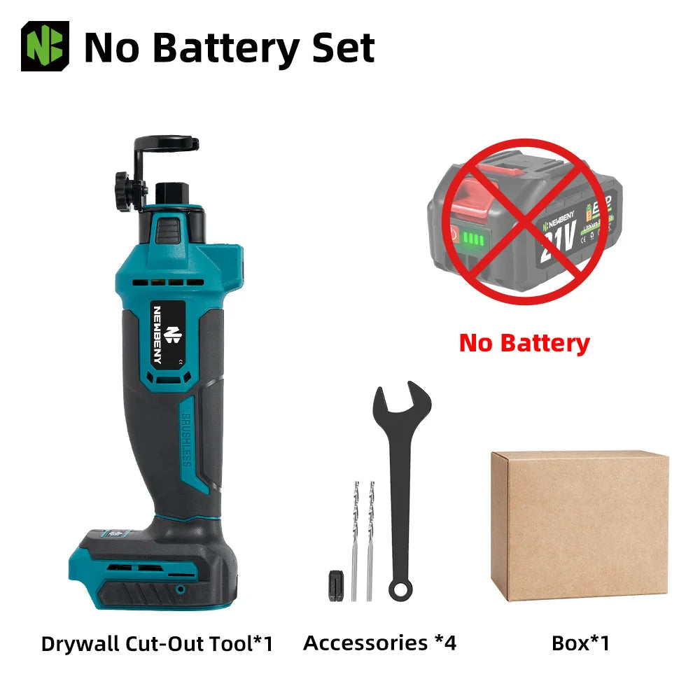 NEWBENY Brushless Drywall Cut Out Tool 30000RPM Cordless Cutting Saw Woodworking Cutter Power Tools Set For Makita Battery Pin