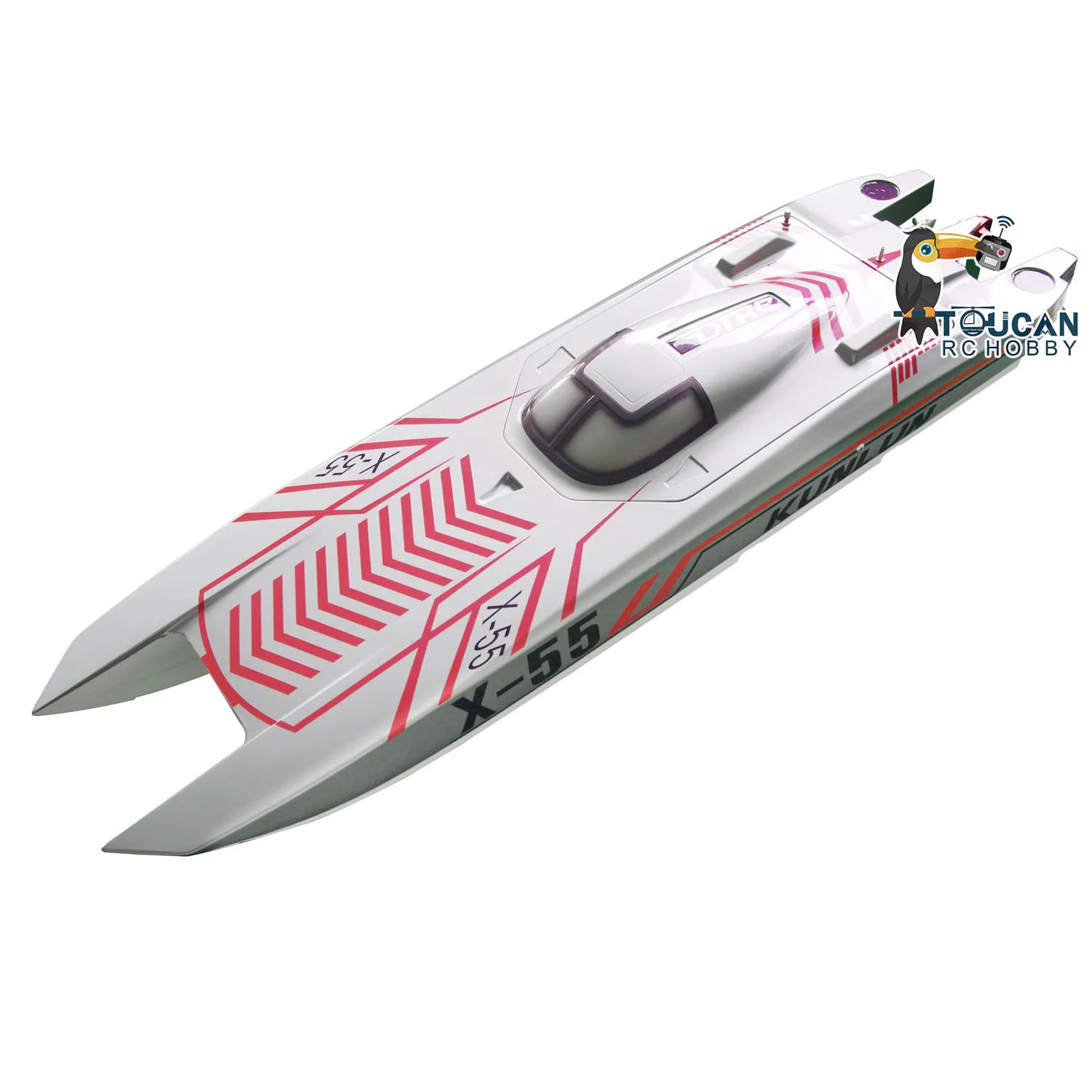 110km/h RC Boat DTRC X55 Remote Control High-speed Racing Boats Waterproof Ready to Run Model for Adults THZH1594
