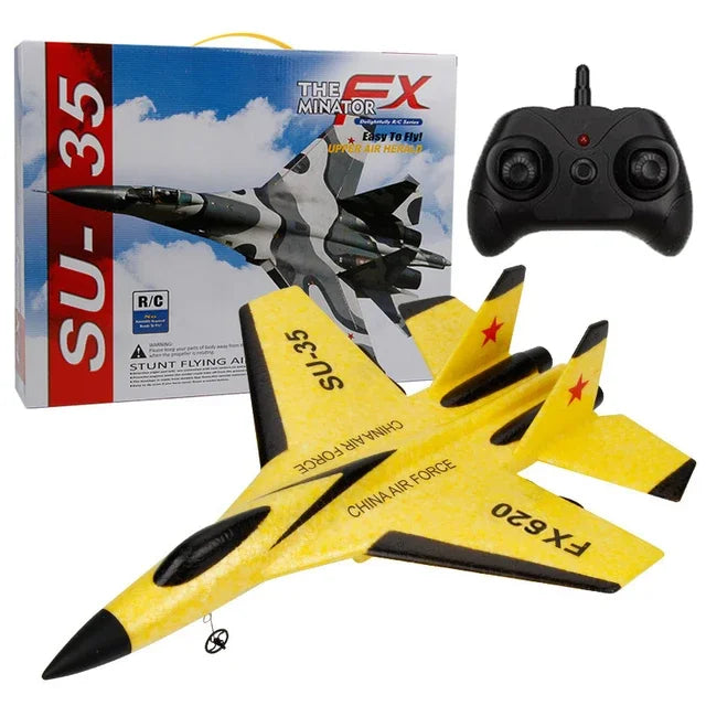 2.4G RC SU35 Fighter Plane FX620 EPP Foam Aircraft Glider LED Lights Remote Control Model Toy for Boys Children