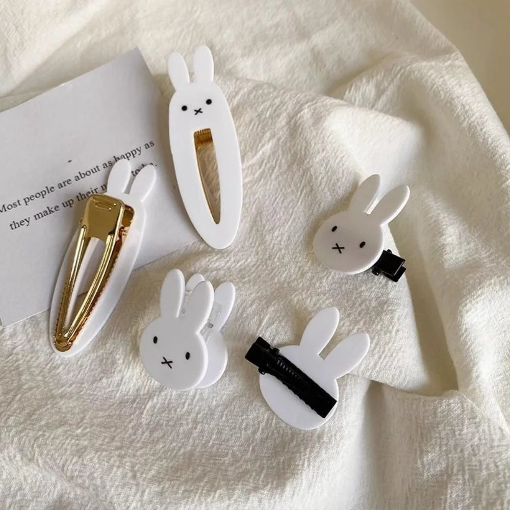 Cute Miffy Kawaii Ins Hair Decoration Clip Princess Bangs Clips Sweet Cool Rabbit Y2K Personality Headwear Student Girl Gifts