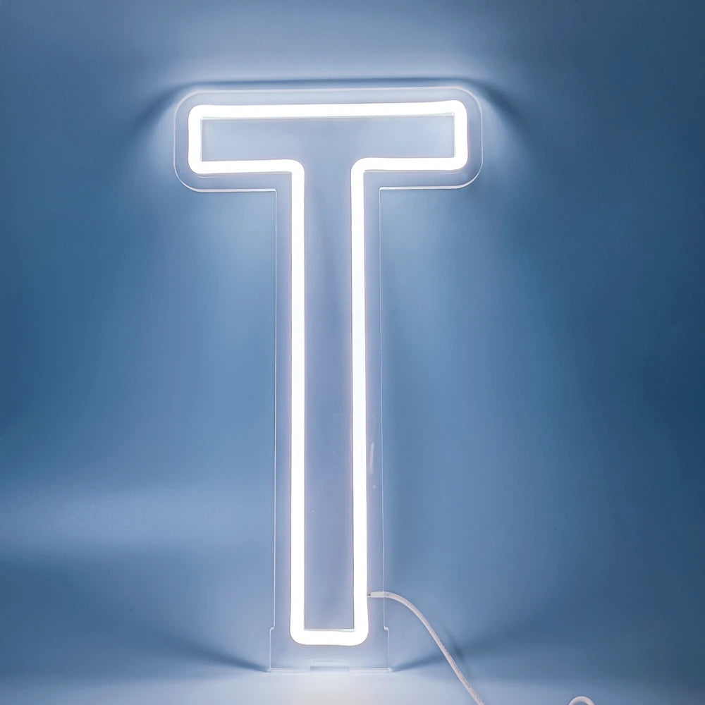 45cm High Stand-Up Neon Letter Sign USB Plug-In Night Light Sweet Alphabet for Wedding Birthday Home Bar Festival Decor