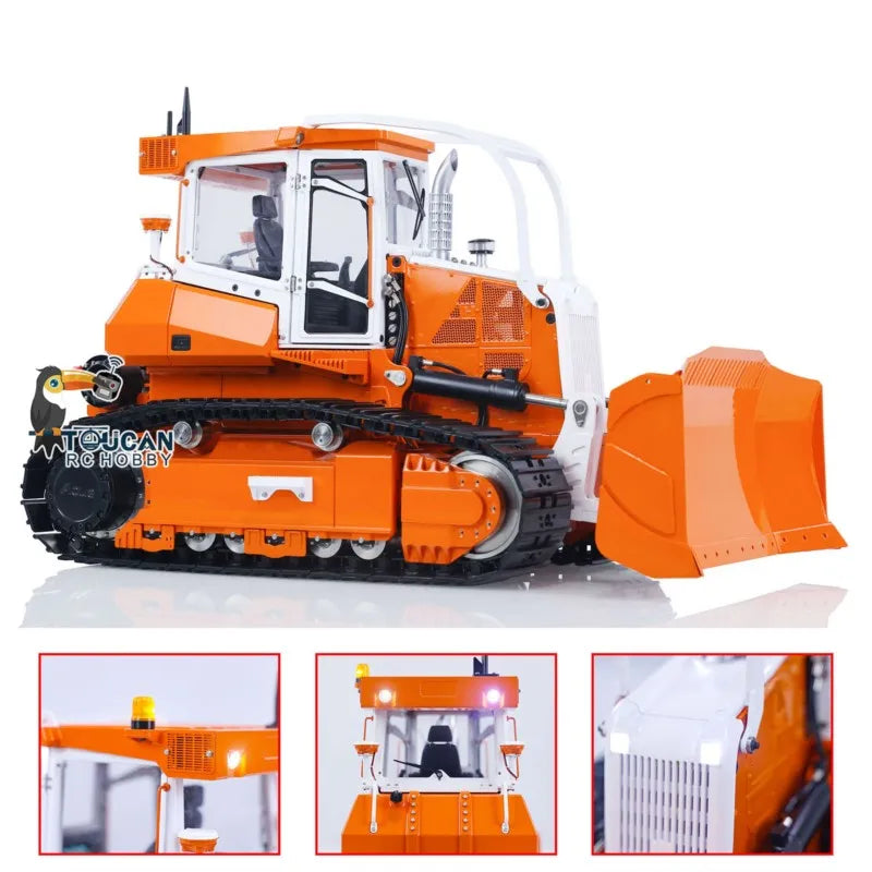 LESU 1/14 Aoue 850K RC Dozer Metal Hydraulic Remote Control Painted Black Tracks Bulldozer TOUCAN DIY Trucks Car Model Boys Toys