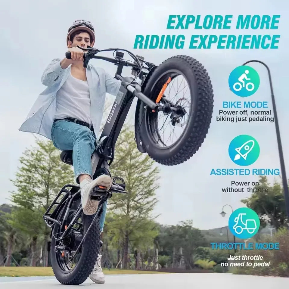 Folding Electric Bike for Adults,50 Miles, 48V 15Ah Battery, 20" Fat Tire City Commuter EBike for Men Women, Foldable Bicycle