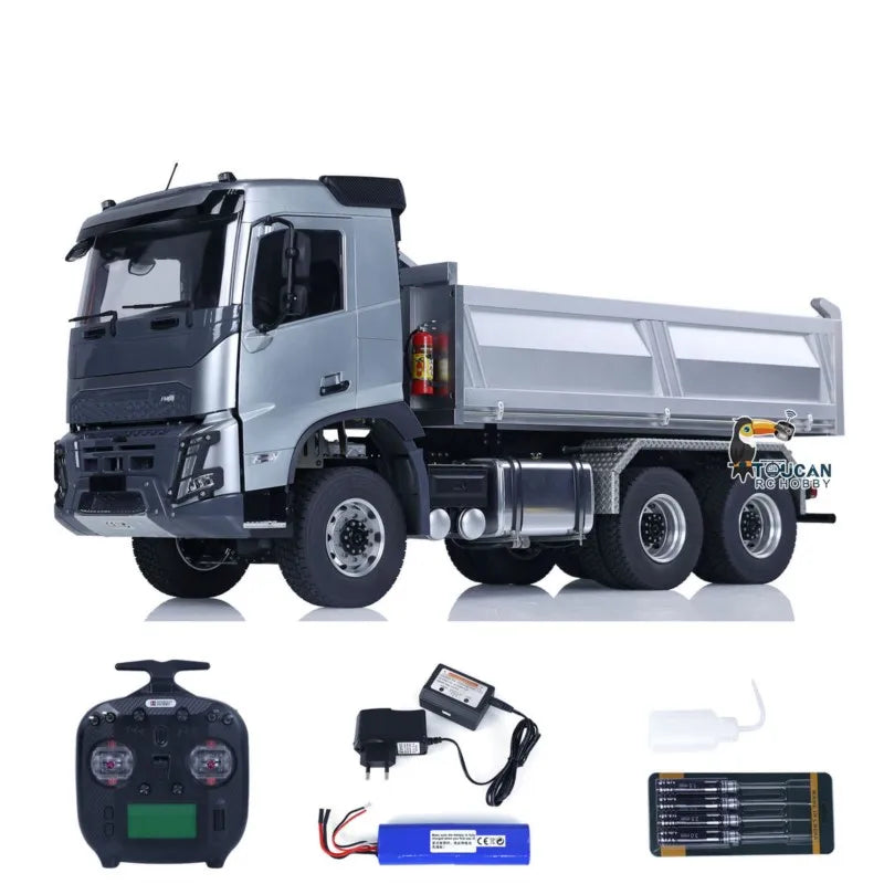 1/14 Double E 6x6 FMX Metal Hydraulic RC Dump Trucks Controlled Dumper Cars Painted Finished Electric Vehicle Toys Model TH23144