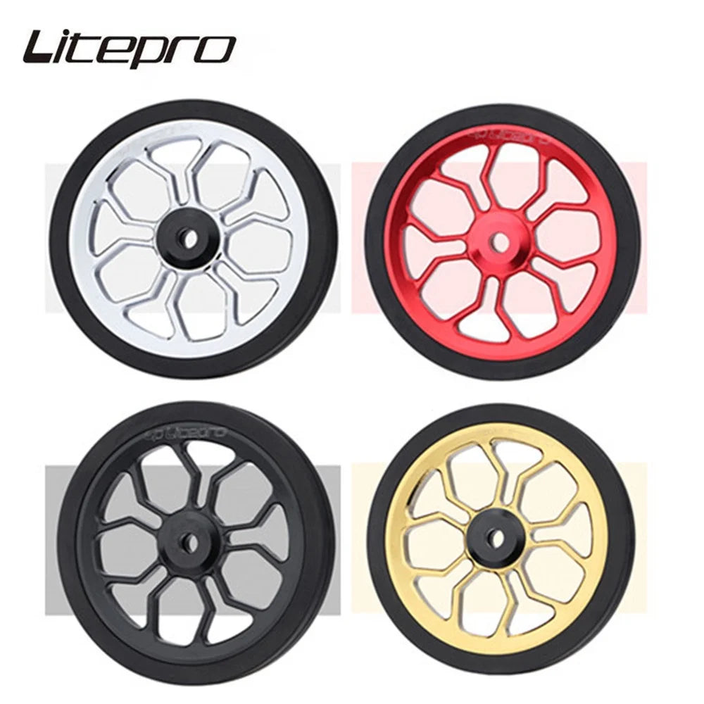 Liteproelite Bike Easy Wheel Large 82mm Spider Shape Easy Wheels Enlarged Modified Bearing Rolling Wheel For Brompton Bicycle