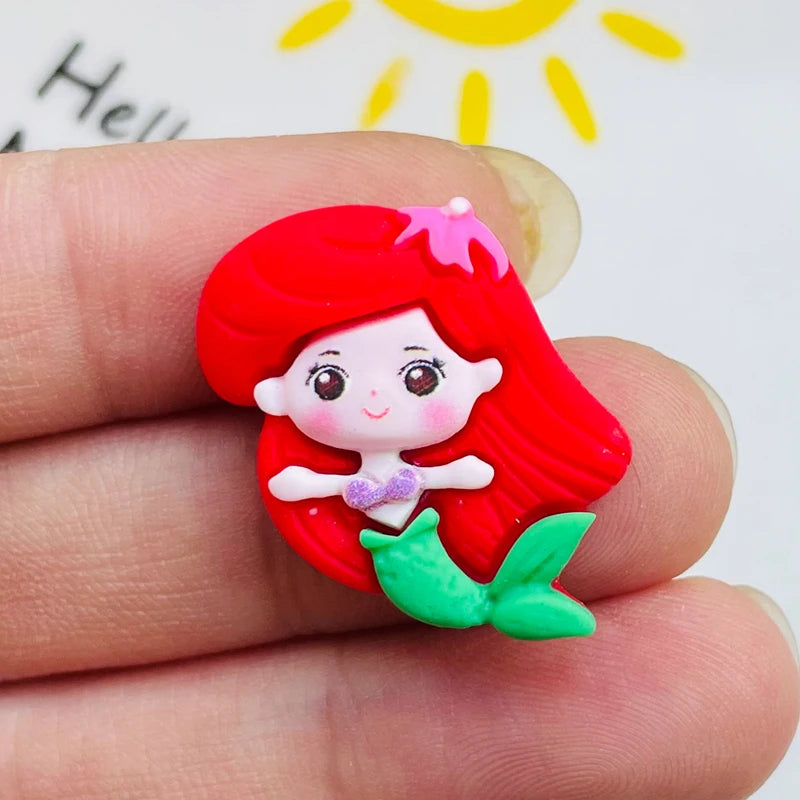 10 Pcs New Mini Kawaii Cartoon Princess Series Resin Scrapbook Diy Jewelry Hairpin Headrope Decoration parts A18