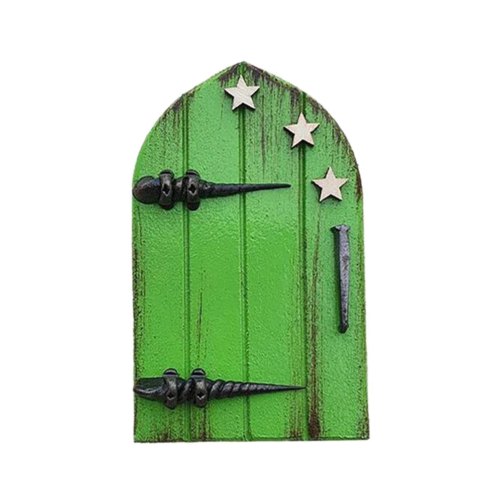 Elf Fairy Door Miniature Garden Tree Doors Miniature Yard Art Wooden Sculptures Mini Home Garden Doors Christmas Decoration