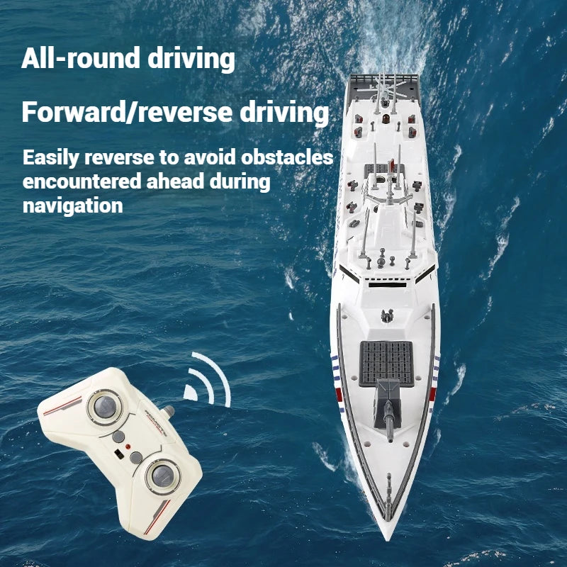 Remote Control Electric Rc Coast Guard Destroyer Simulation Military Model Ship Real Launch Water Cannon Can Launch Ship Toy