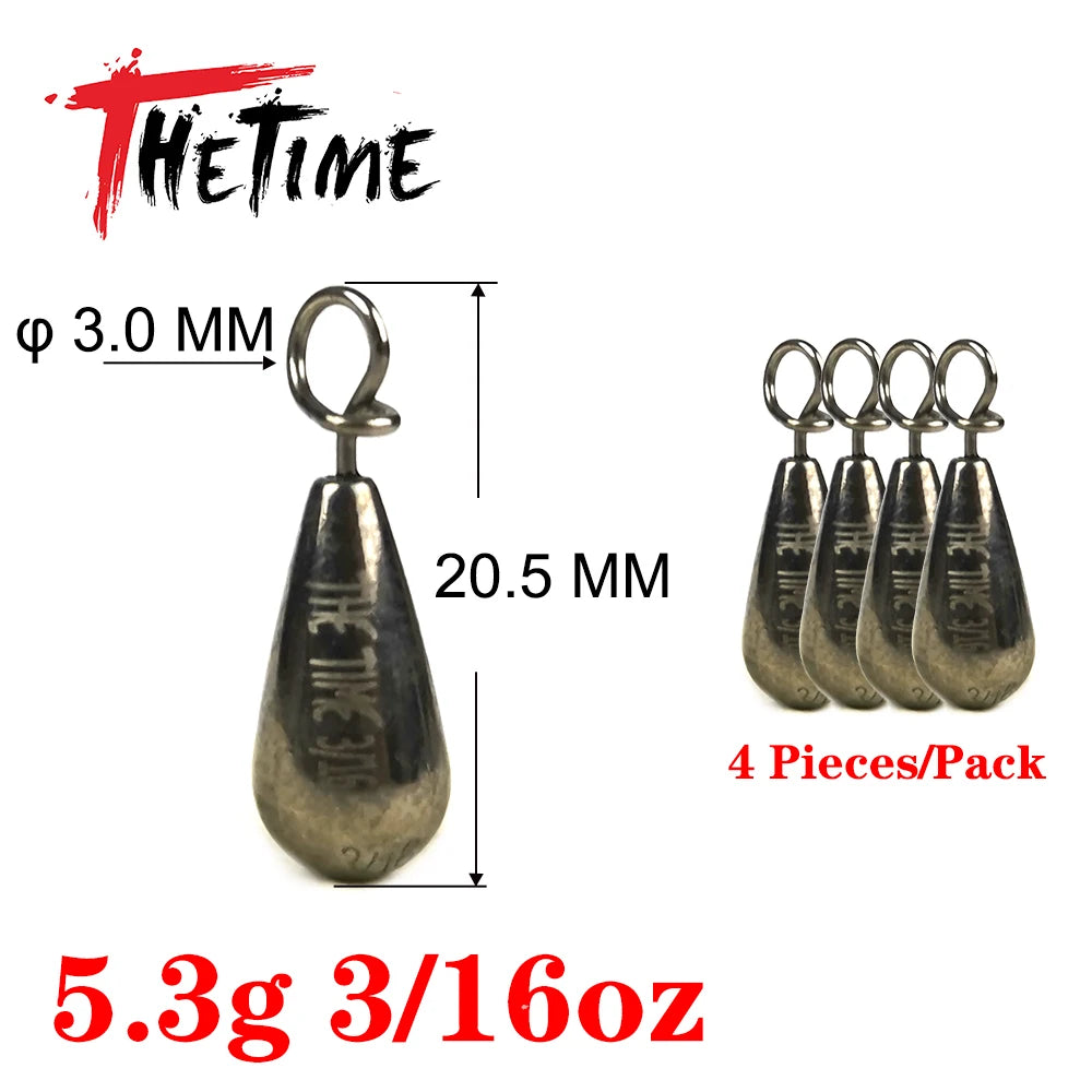 THETIME 1.8-21g Drop Shot Fishing Sinker Weights Soft Lure Free Rig Hook Connector line Sinkers For Bass Fishing Accessories