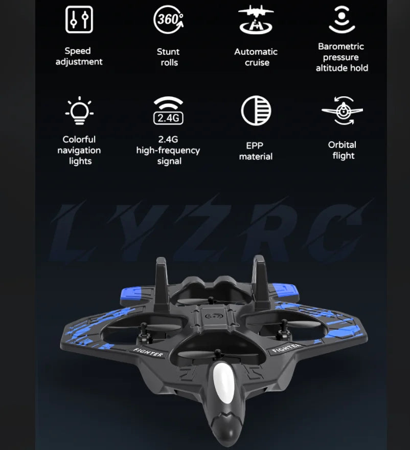 Foam RC Plane Fighter 2.4G Remote Control Stunt Glider 360° Rolling Flight Flying EPP Foam Aircraft with LED Toys for Kids