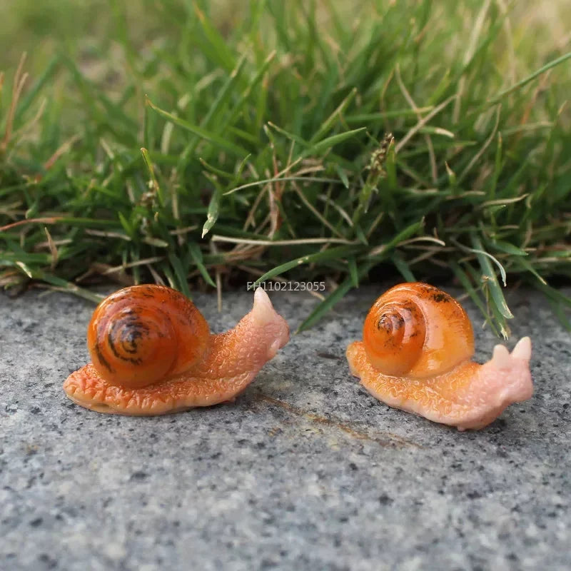 Micro Landscape Simulation Small Snail Garden Decoration Snail Ornament Snail Model Resin Craft Miniature Figurine Home Decor