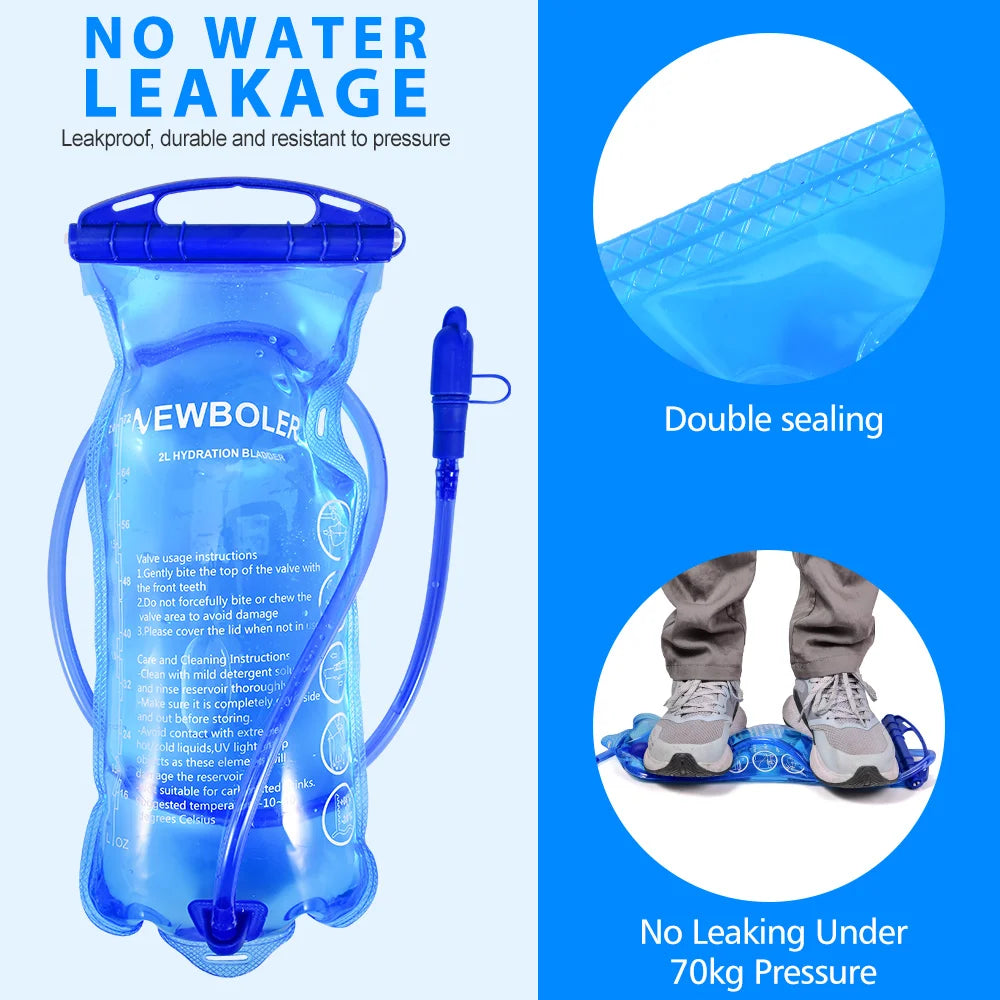 NEWBOLER Water Bag Reservoir Water Replenishment Bag Storage Bag without Bisphenol 1.5L 2L 3L Running Sports Tank Backpack