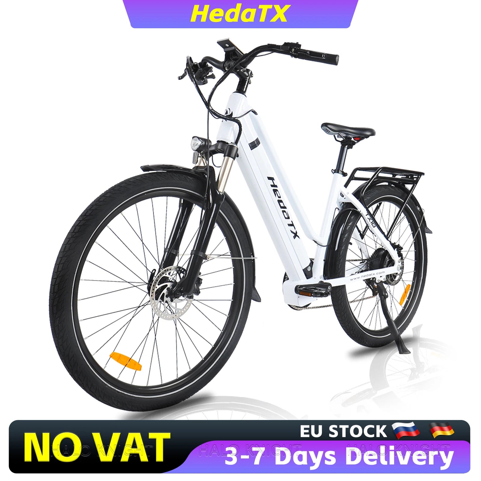 HedaTX TX10 City Ebike 1000W Motor 48V 19.2Ah Battery 27.5 "* 2.1 inch E-Cycle Tires 45 km/h Max Speed Electric cycle Adult