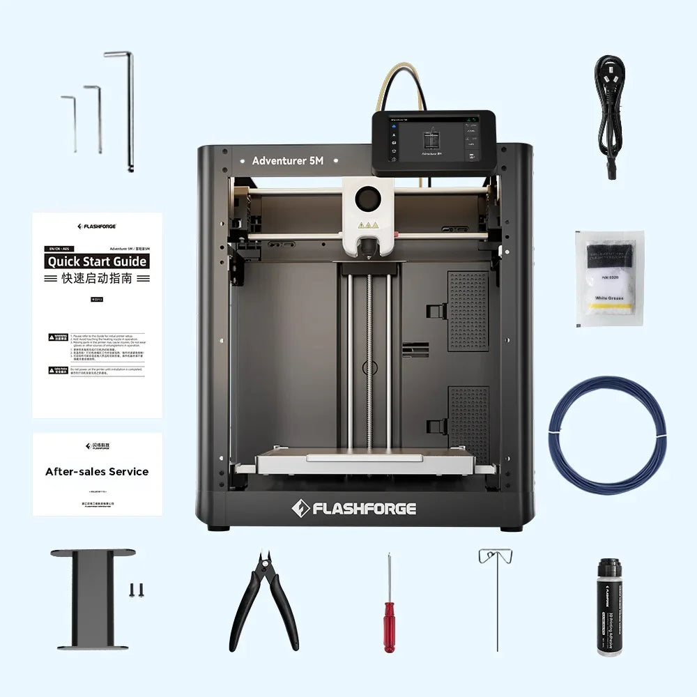 Flashforge Adventurer 5M FDM 3D Printer DIY Kit Max 600mm/s Fast High Speed ​​Printing Out Of Box Quick Detachable Nozzle Dual fan