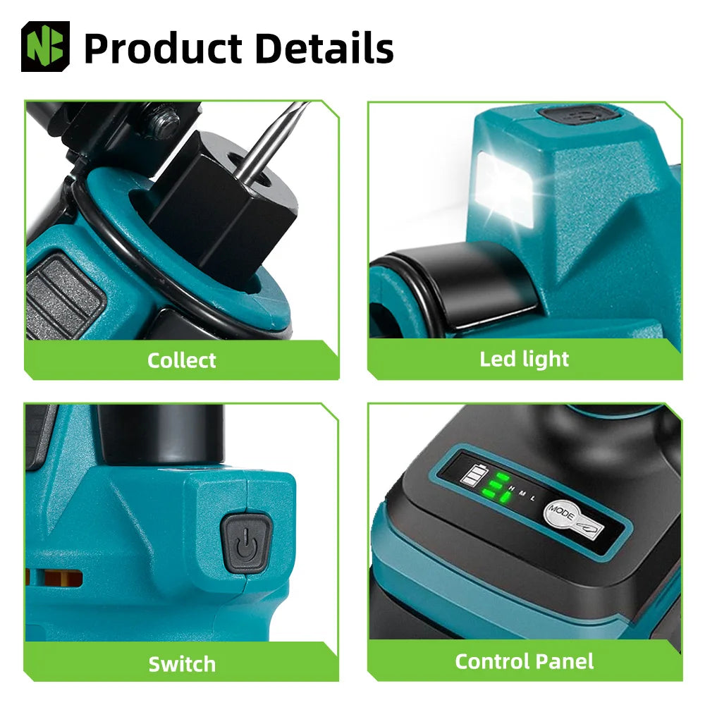 NEWBENY Brushless Drywall Cut Out Tool 30000RPM Cordless Cutting Saw Woodworking Cutter Power Tools Set For Makita Battery Pin