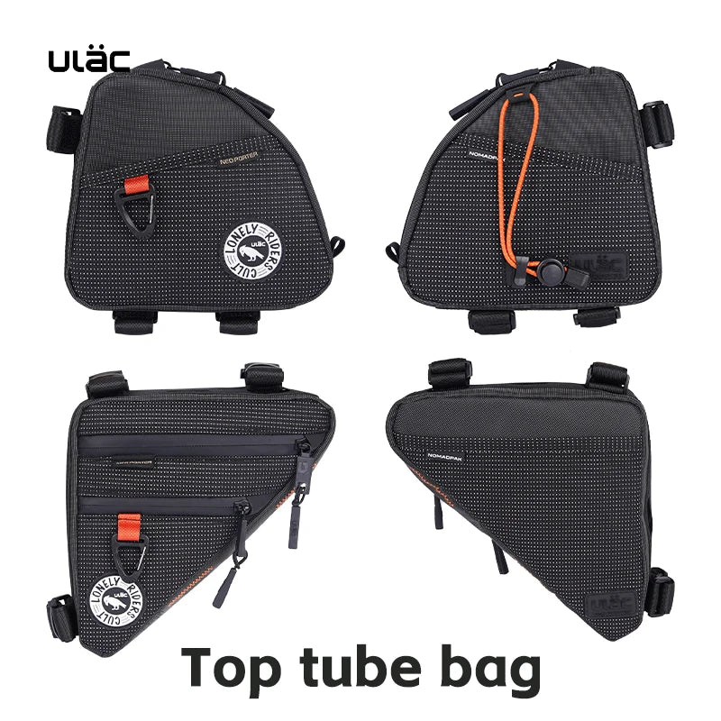 Ulac Triangle Cycling Bag Bicycle Front Saddle Tube Bag Bike Frame Pouch Bag Holder Outdoor MTB Mountain Bag Waterproof Fabric