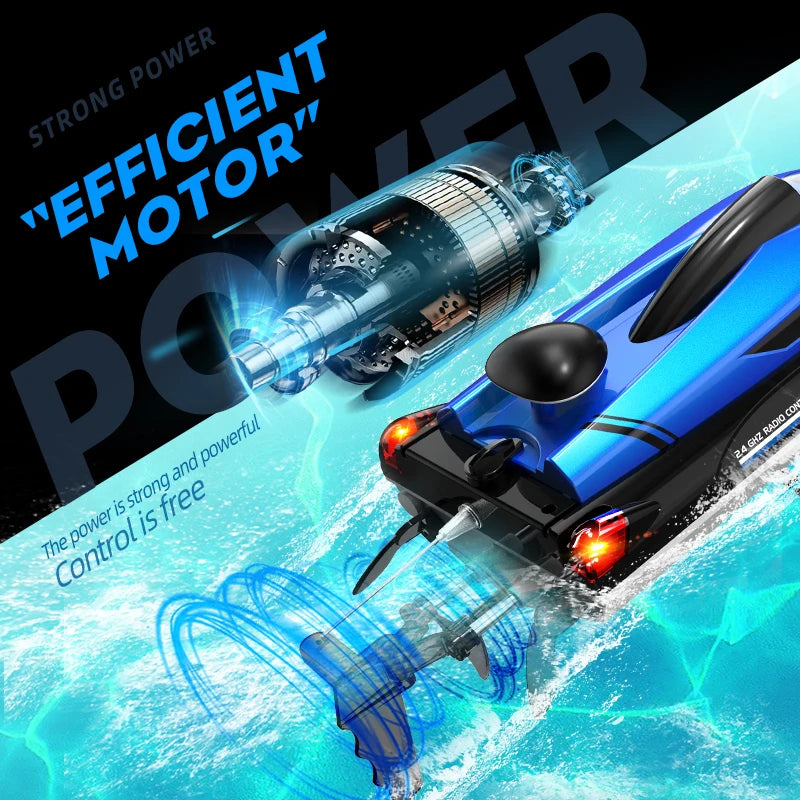 HJ808 RC Battery Boat 2.4Ghz 25km/h High-Speed ​​Remote Control Racing Ship Water Speed ​​Boat Children Model Toy