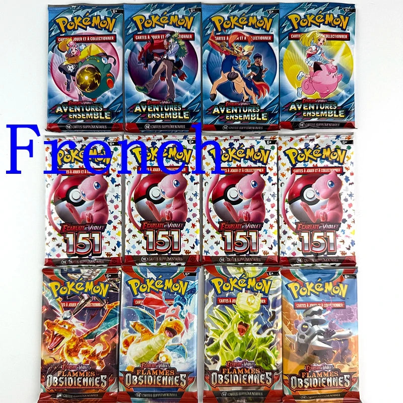 10/20Pcs French Pokemon Cards 151,OBSIOIENNES,AVENTURES ENSEMBLE Booster Gifts Booster Battle Collection Card Toys