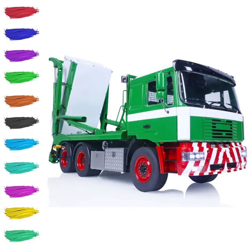 1/14 Hydraulic RC Dump Truck VL18U F2000 Skip Loader Trucks Swing Arm Toucan Painted Finished Loaded Sound Light Car THZH1576