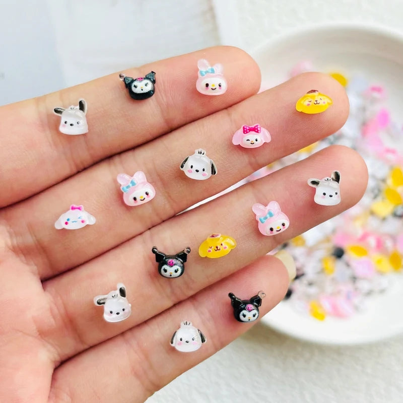 100Pcs Mixed Nail Art Resin  Cartoon Animal Series Flat Back DIY Jewelry Manicure Accessories Crafts A39