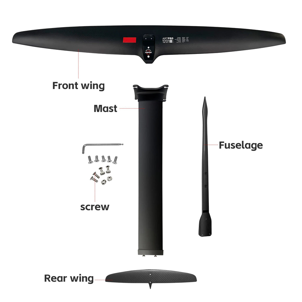GY- ART PRO 1201 Ultra-Light Carbon Fiber Hydrofoil 1291sqcm Unpowered for Downwinding and Surfing Pump Accessory