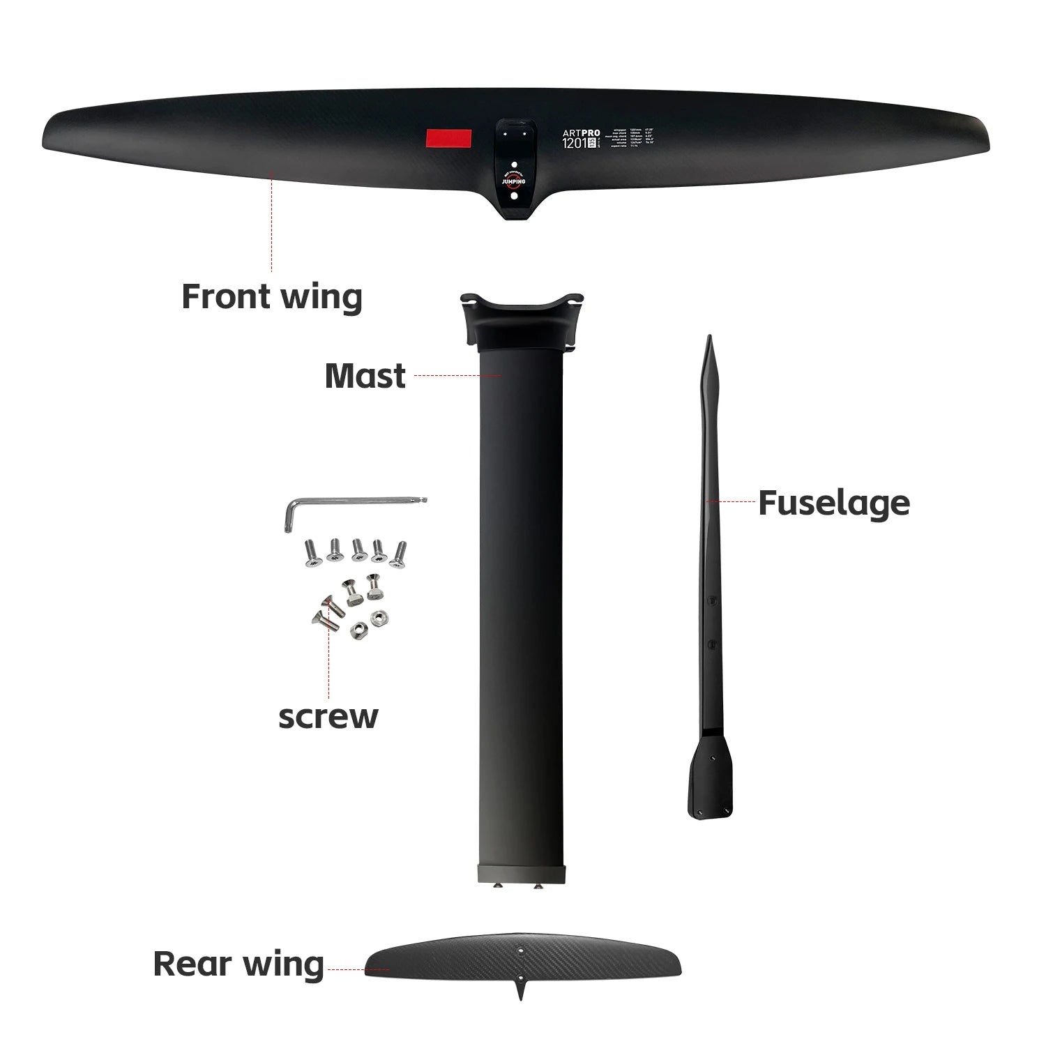 GY- ART PRO 1201 Ultra-Light Carbon Fiber Hydrofoil 1291sqcm Unpowered for Downwinding and Surfing Pump Accessory