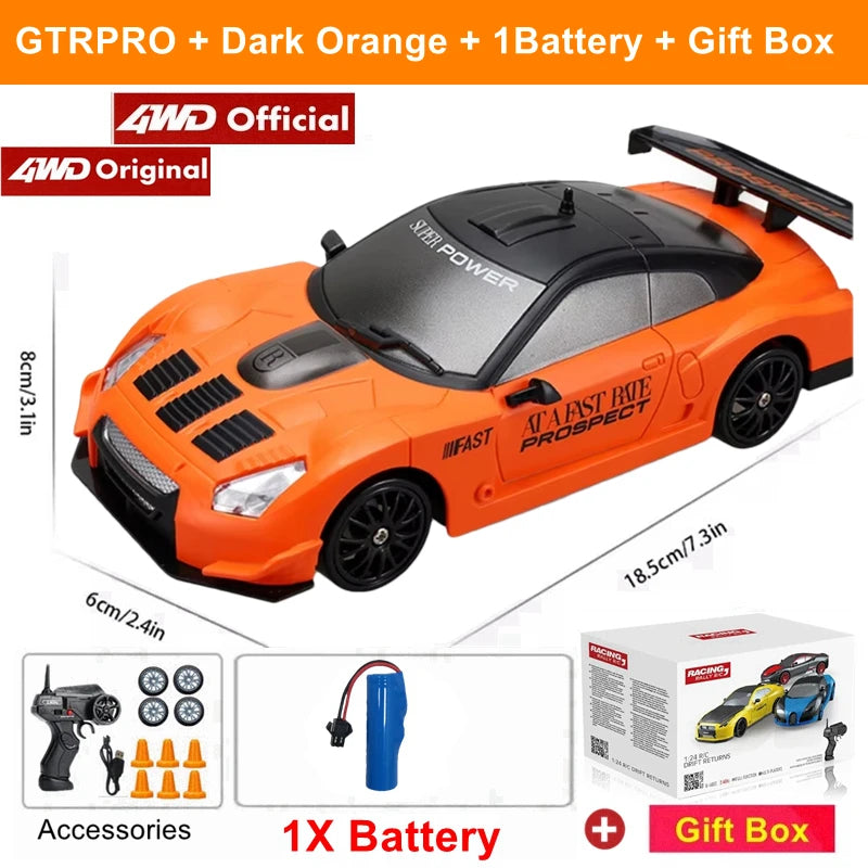 RC Drift Car With LED Light 4WD Remote Control Vehicle AE86 Professional High Speed ​​Racing Toys for Kids Children Adults Gifts