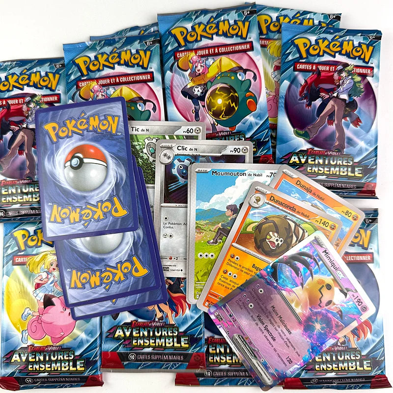 10/20Pcs French Pokemon Cards 151,OBSIOIENNES,AVENTURES ENSEMBLE Booster Gifts Booster Battle Collection Card Toys