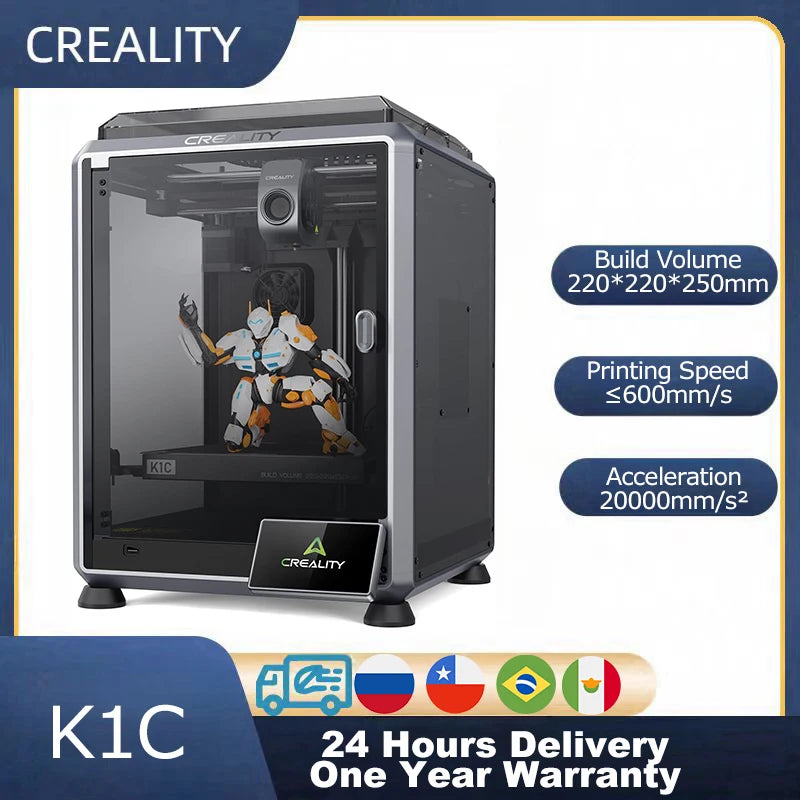 CREALITY K1C 3D Printer 600mm/S Speed ​​with AI Camera Printing Stable Frame Auto Leveling Dual Fan Direct Cooling Drive Extruder