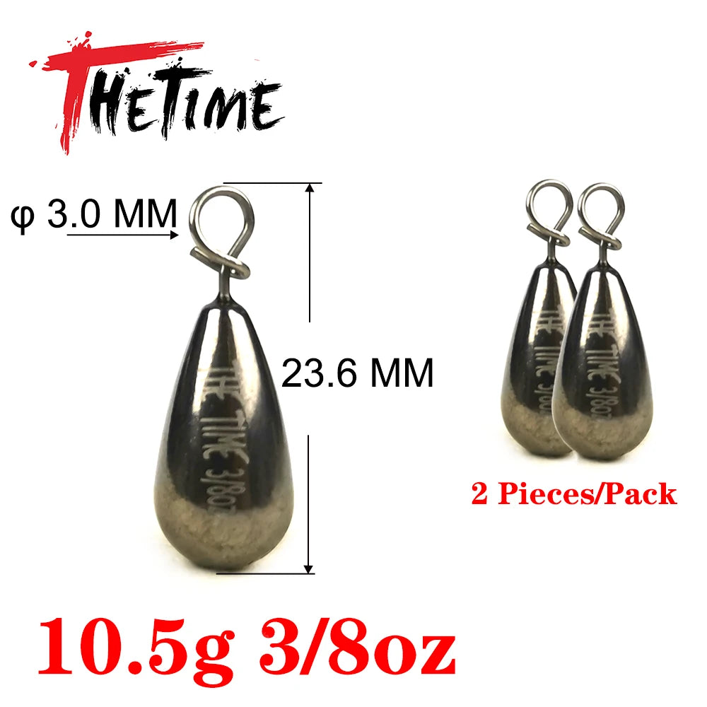 THETIME 1.8-21g Drop Shot Fishing Sinker Weights Soft Lure Free Rig Hook Connector line Sinkers For Bass Fishing Accessories