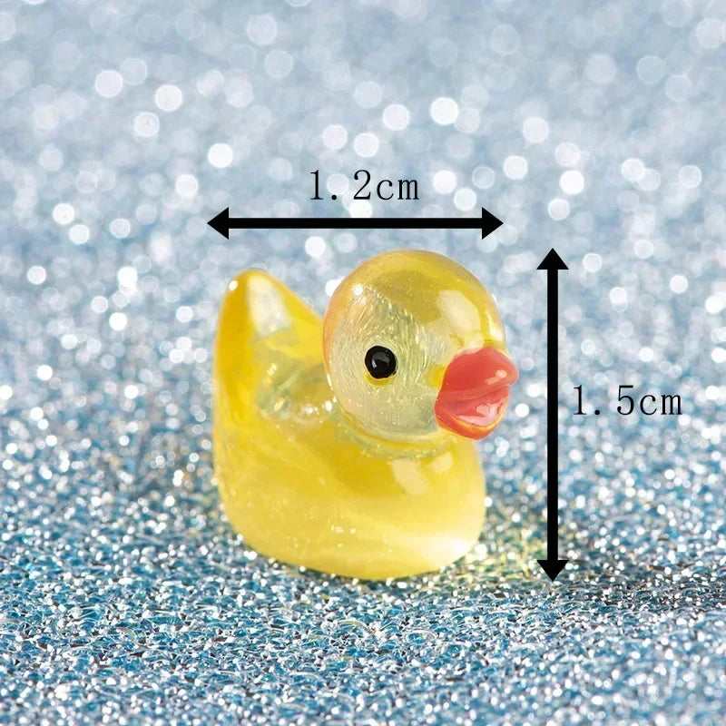Mini Duck Glow At Night Miniature Figurines Cute Fairy Garden Decoration Luminous Swan Duck Desk Ornaments Dollhouse Crafts DIY