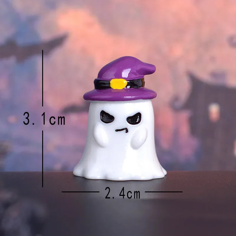 Figurine Miniature Lovely Cartoon Pumpkin Ghost Micro Landscape Ornaments For Halloween Decorations Home Office Desk Room Decor