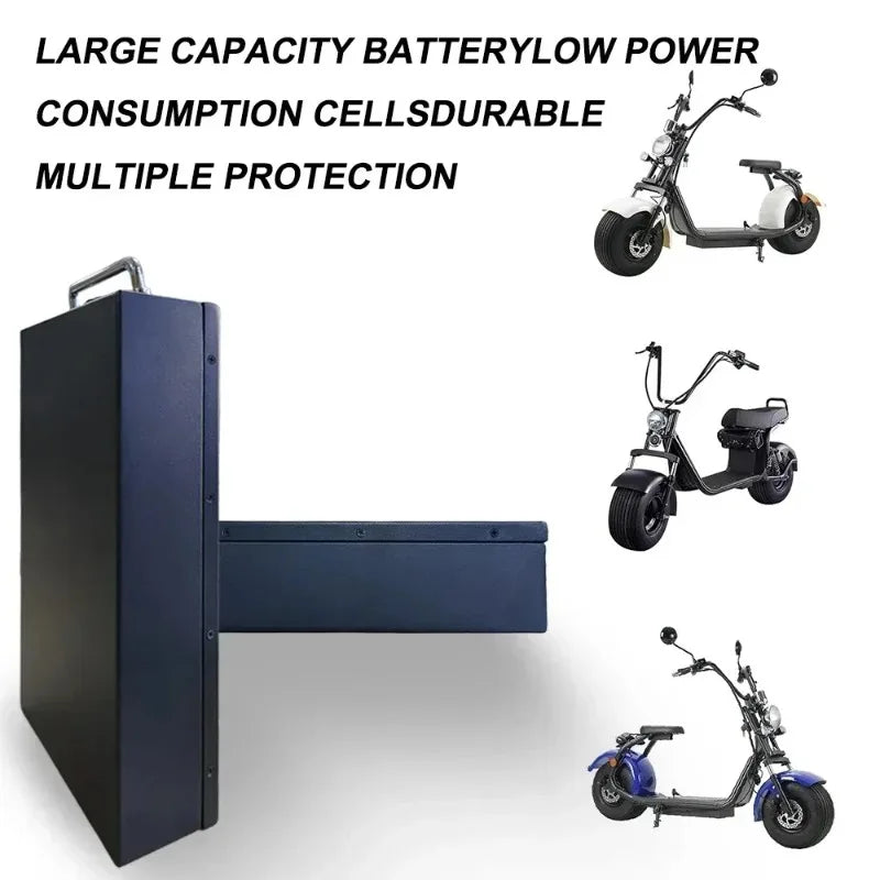 60V 20-60Ah Electric Motorcycle Li-ion Battery Pack 2000W For Harley Two Wheel Foldable Citycoco Electric Scooter,Free Charger*;