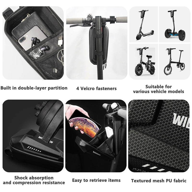 Bicycle Bag EVA Hard Shell Rainproof Bike Tool Bag Cycling Frame Bag Mtb Accessories 2L 3L Electric Scooter Front Bag Waterproof