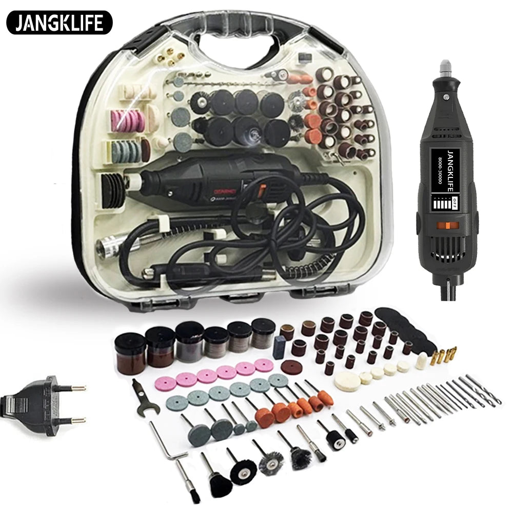 JANGKLIFE 110V 220V Power Tools Electric Mini Drill Die Grinder Engraver Polisher with Rotary Tools Set Kit For 3000 4000