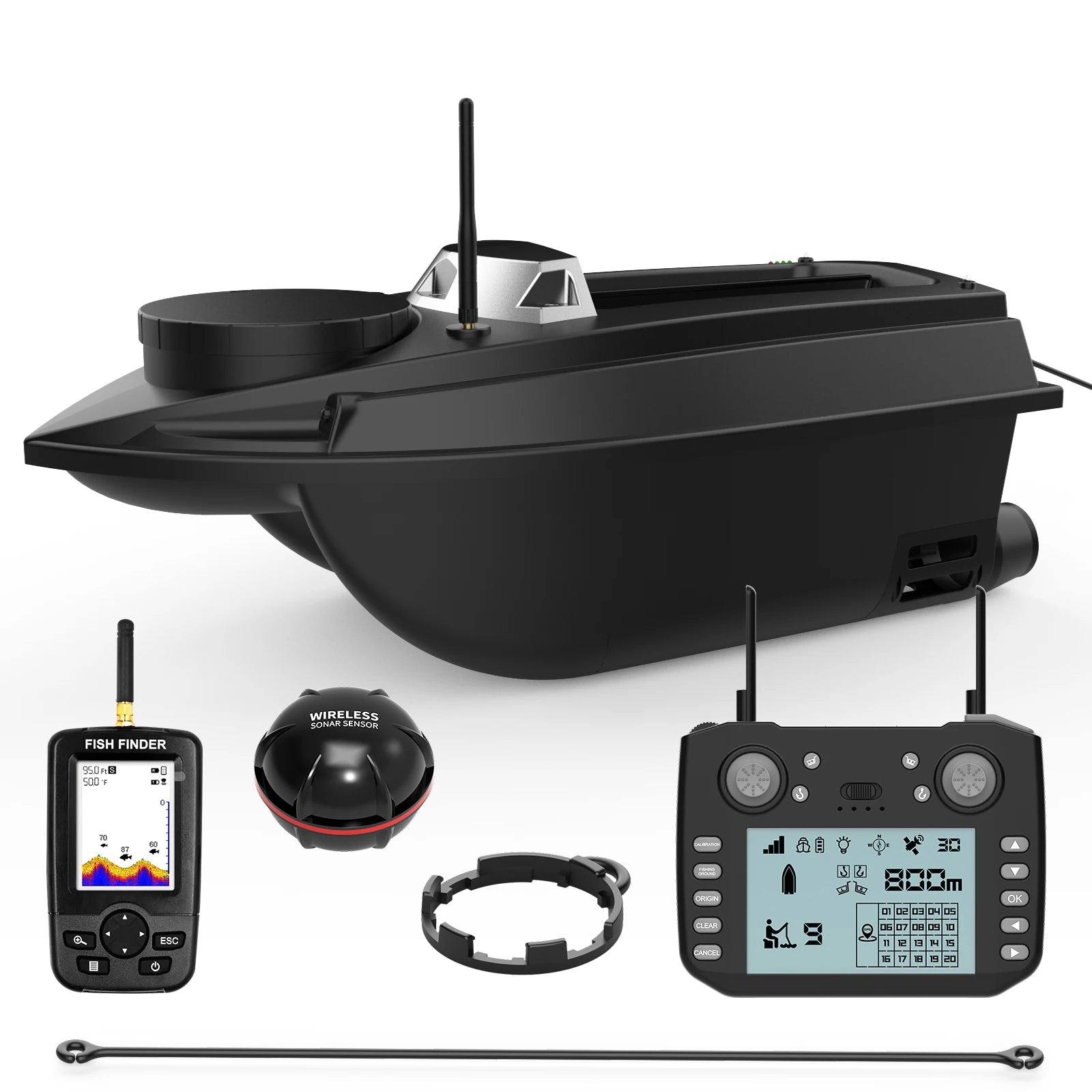 Flytec Official Store V030 12V High Speed ​​800m Autopilot 180 Points GPS Boat Fish Finder Sonar 3KG Bait Load RC Boat For Fishing